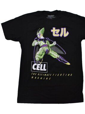 Dragon Ball Z Cell The Ultimate Fighting Machine Mens Black Shirt New Small